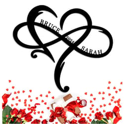 MBKJCUSTOM Custom Infinity Signs, Personalized Wedding Gifts, Infinity Wedding Gift, Metal Name Sign, Personalized Valentines Day Gifts, Personalized Infinity Heart Sign, Love Wall Decor Sign, Black7