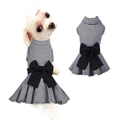 MAMORE Dog Dress with Bowknot, Fashional All Weather Puppy Clothes Wedding Holiday Princess Pet Dresses for Small Dogs Cats Girl(Small, White&Black)