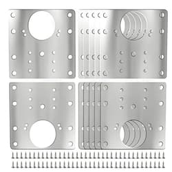 FOGZUVR 12PCS Upgraded Cabinet Hinge Repair Plate Kit: FOGZUVR Durable Door Hinge Mounting Plate Stainless Steel, Large Cabinet Fix Board with Screws for Kitchen Cabinet, Cupboard Doors and Furniture