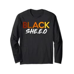 Melanin Hustle and Entrepreneur Gifts Co. Black She.E.O - Women Black Entrepreneur CEO Black History Long Sleeve T-Shirt