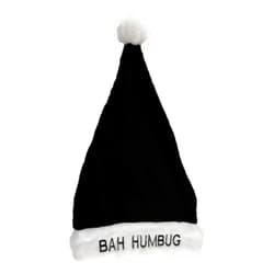 Star Power Bah Humbug Black Santa Claus Christmas Hat, One Size