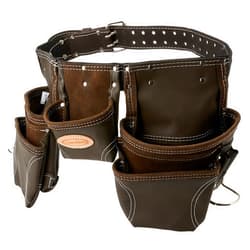 McGuire-Nicholas Tanned Leather Contractor's Apron, Durable Construction Tool Belt,Brown,One Size