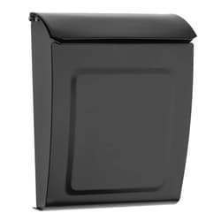 Architectural Mailboxes Aspen™ Locking, Vertical Wall-Mounted Mailbox for Outside, Modern Metal Galvanized Steel Small Mail Box with Lock and Key Drop Box, Black