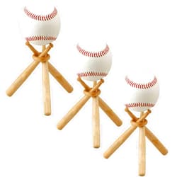 TIHOOD Baseball Stand Holder Wooden Base Ball Stand Display Holder