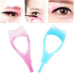 Vipolish 2Pcs Eyelash Brush Tool 3 in 1 Makeup Cosmetic Eyelash Tool Upper Lower Eye Lash Mascara Guard Applicator Eyelash Guide (Blue+Pink)