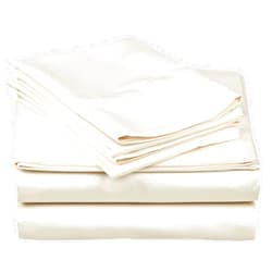Jenylinen Elegant Pure Egyptian Cotton 500 Thread Count Ivory Solid - Sleeper Sofa Sheet Set (4 PCs) in Full Size 54