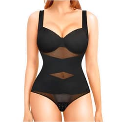 Nebility Shapewear Bodysuit for Women Tummy Control Waist Trainer Backless Body Shaper V-Neck with Built in Bra