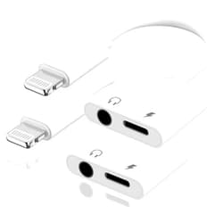FUHAYA 2 Pack [Apple MFi Certified] Lighting to 3.5 mm Headphone Jack Adapter, 2 in 1 iPhone Headphone 3.5mm Aux Audio + Charger Cable Splitter Adapter Dongle Compatible for iPhone 14 13 12 11 XS XR X 8 7 6