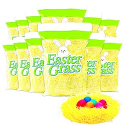 Crenstone Easter Grass Basket Filler Bundle for Kids, Toddlers - (1LB) Premium Gift Basket Filler Easter Basket Stuffers (Yellow Decorative Basket Filler)