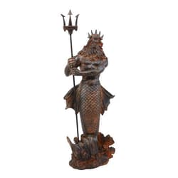 Ebros Gift Ebros Greek Mythology God of The Seas and Tremors Merman Poseidon Statue Neptune Holding Trident Figurine Nautical Coastal Collection Roman Greco Olympian Gods Decor Sculpture Bronze Patina