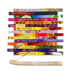 Raajsee Hem Incense Sticks Variety Pack of 15 Randomly Selected fragrances,8 Sticks Each, Total 120 Sticks with Raajsee Incense Holder