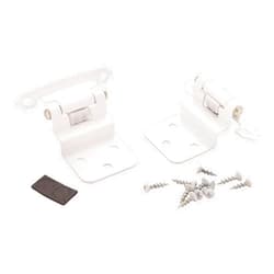 Amerock BPR7128W Self-Closing, Face Mount Hinge with 3/8in(10mm) Inset - White - 2 Pack