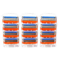 Extuch Packs of 12 Razor Blade Shaving Razor Blade Refills Replacement for Gillette Fusion 5 Razor Blade refills