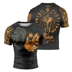 AUREIKA Viking Short Sleeve Compression Rash Guard – BJJ Rash Guard for Men, Perfect for Jiu Jitsu, No-Gi, and Grappling