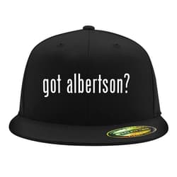 BH Cool Designs got albertson? - Flexfit 6210 Structured Flat Bill Fitted Hat | Trendy Baseball Cap for Men and Women | Snapback Closure