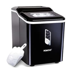 Igloo Automatic Ice Maker, Self- Cleaning, Countertop Size, 26 Pounds in 24 Hours,9 Large or Small Cubes in 7 Minutes,LED Control Panel, Scoop Included, for Water Bottles,Mixed Drinks,Black