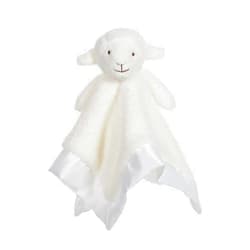 Apricot Lamb Stuffed Animals Soft Security Blanket White Lamb Infant Nursery Character Blanket Luxury Snuggler Plush(White Lamb, 14 Inches)