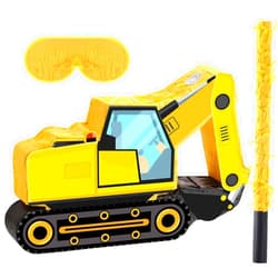 Aoriher Construction Dump Truck Piñata Construction Piñata with Blindfold and Bat Construction Party Supplies Tractor Excavator Piñata for Kids Construction Truck Birthday Decor(Excavator)