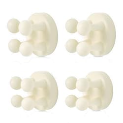 XoYoZo 4 pcs Silicone Toothbrush Holder Multi-Function Hook Waterproof self Adhesive Single Toothbrush Hook Plug Holder for Wall for Hanging Bathroom Kitchen Living Room Office