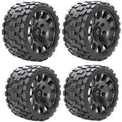 Hobbypower Powerhobby Scorpion Belted Monster Truck RC Tires/Wheels w 17mm Hex (4) Sport Compound FITS : Arrma Outcast Kraton Talion Notorious Fazon Speed Run …