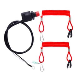 Stylemafia Universal Boat Outboard Lanyard Engine Motor Kill Urgent Stop Switch/Safety Lanyard Tether Cord 2 pcs Compatible with YamahaTohatsu Honda Outboard Motors, ATV Boat Bike