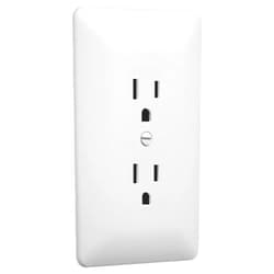 TayMac MW2000W Masque 2000 Series 1-Gang Nonmetallic Decorator Style Duplex Cover-Up Wall Plate, White, 5-Pack