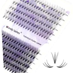WENDY LASHES Individual Cluster Lashes 10D/20D Mixed Natural Eyelash Clusters C/D Curl 0.07mm Matte Black Soft 12-16mm Mink DIY Individual Eyelashes Cluster Lashes Extension(10/20D-D,12-16mm Mixed)