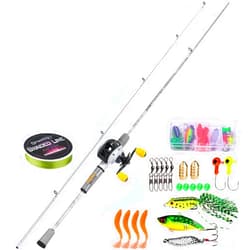 Sougayilang Spinning& Casting Fishing Rod Combos with Graphite 2Pc Blanks Fishing Reel for Bass Fishing- Casting 6'0