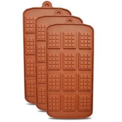 SAMZAREULO 3 Set OF Funny shape candy molds for chocolate mold, cake decoration (3 x mini rectangle)