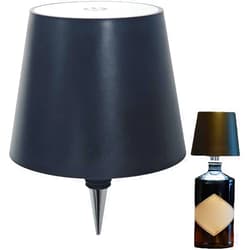 DqsWko Wireless Wine Bottle Light Head, Portable LED Wireless Bottle Lamp with 3 Modes Light Dimming Pridola, Rechargeable Touch Control Wine Bottle for Any Bottle (Black)
