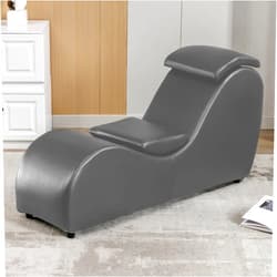 Bed Bath & Beyond Mixoy Indoor Yoga Chair,Curved Yoga Chaise Lounge Chair for Adults Stretching Exercising Relaxing Dark Grey