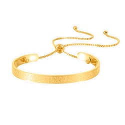 Leaocean Adults or Kids Ayatul Kursi Bangle, Islamic Jewelry, Muslim Mom Gift, Matching Bracelets, 18k Gold over Stainless Steel, Doesn't tarnish (Gold)