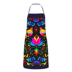 Senheol Mexican Floral Aprons, Waterproof Adjustable Mexican Apron for Kitchen Bbq with 2 Pockets, Mexican Gift for Women Men