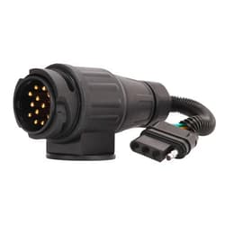 AOWINHIT RV Trailer Plug Adapter - 13 Pin EU Round to 4 Pin US Flat Converter for European to Trailer Conversion