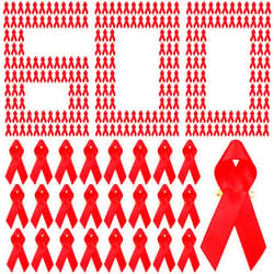 Yunlly Red Ribbons Satin Pins Red Ribbon Week Blood Cancer Heart Disease Tuberculosis HIV/AIDS Awareness Ribbon with Safety Pins for Women or Man Charity Public Social Event Public