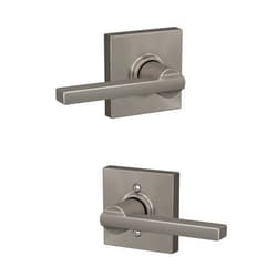 Schlage F10 LAT 619 COL Latitude Door Lever with Collins Trim, Hall & Closet Passage Lock, Satin Nickel