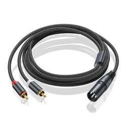 Seefeful Dual RCA to XLR Male Y Splitter Patch Cable, Unbalanced 2 RCA/Phono Plug to 1 XLR Splitter Duplicator Lead Y-Cable Adapter (3FT)