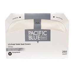 Georgia-Pacific Pacific Blue Basic Disposable Toilet Seat Covers by GP PRO (Georgia-Pacific), 1/2 Fold, 47046, 250 Covers Per Pack, 20 Packs Per Case, White