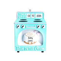 UniqXmas Personalized Pregnant Christmas Ornament 2025 | Bun in The Oven Xmas Tree Decor, Baby on The Way Coming Soon, Pregnancy Announcement | Custom Bump’s First Xmas We're Expecting Keepsake Gift