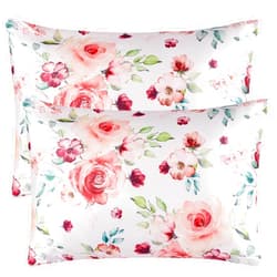 BEDELITE Satin Pillowcase for Hair and Skin Digital Printing, Super Soft Cooling Similar to Silk Pillow Cases 2 Pack with Envelope Closure, Gift for Women Men(King 20x40 Inch, Coffee Rose)