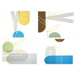 Kerton Stork Table Placemats Set of 12 Place Mats Table Mats Mid Century Modern Boho Placemats Washable Linen Heat Resistant Wipeable Placemats for Dining 12 X 18 Inch