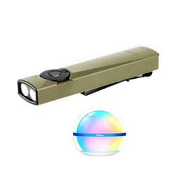 OLIGHT Arkfeld Ultra 1400 Lumens EDC Flat Flashlight Bundle with Sphere Smart Night Light, 75 lm Stepless Dimming Table Lamp
