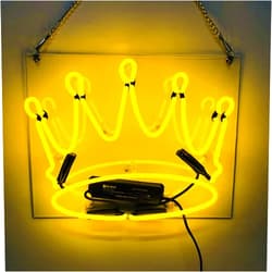 Gebaozhen Neon Signs Imperial Crown, Handmade Real Glass Tube Neon Lights Sign Cool Art for Home Bedroom Room Decoration Party Wedding Holiday Decorations , Night Light Decoration Custom(14