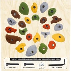 Atomik Climbing Holds Atomik Climbing 24 Classic Kids Hand and Foot Holds Bolt-On in Assorted Earth Tones