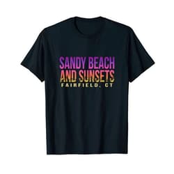 CT Tropical Holiday Beach Lover Sunny Sandy Beach and Sunsets Fairfield Summer Connecticut T-Shirt