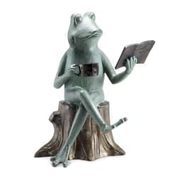 SPI Home Cast Aluminum Joy of Reading Frog Garden Sculpture