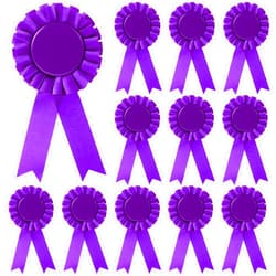 Hanaive 12 Pieces Blank Award Ribbon Prize Ribbon 1st Place Rosette Ribbon Award Medal Winner Victory Ribbon Recognition Participation Ribbon for Competition, Sport Event, School, Contest(Purple)