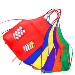 KUUQA Kids Art Apron with Two Pockets Children Painting Smocks Bulk for Craft Home Kitchen Classroom Painting Supplies