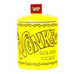 Silver Buffalo Willy Wonka and the Chocolate Factory Wonka Bar Golden Ticket Ceramic Cookie Snack Jar (Large)