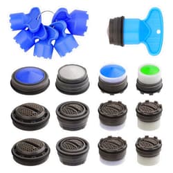 IFealClear 12 Pcs Faucet Cache Aerators with 6 Pcs Removal Wrench Tool, iFealClear Water Saving Flow Restrictor Replacement Part, for Bathroom or Kitchen Sink, M16.5 18.5 21.5 24 mm Tap Aerators Flow Restrictor